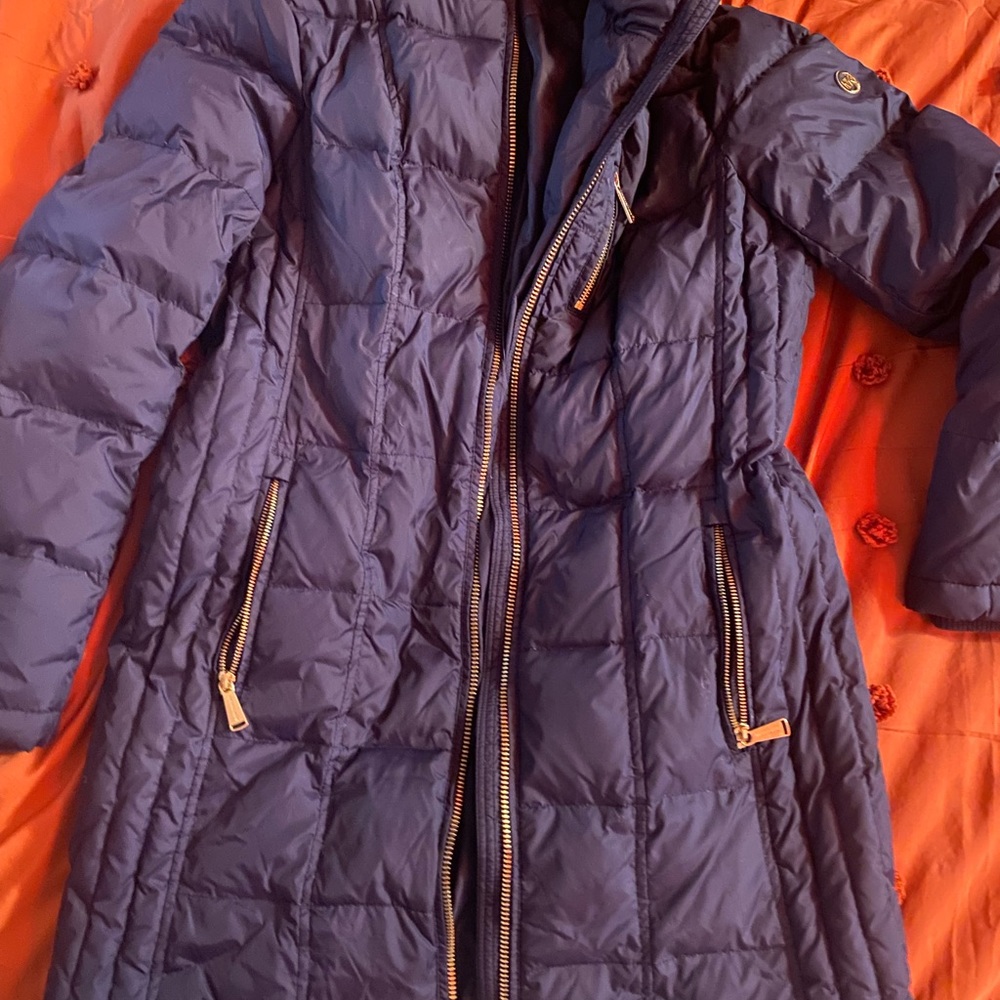 Michael Kors Long Navy Blue Winter Coat